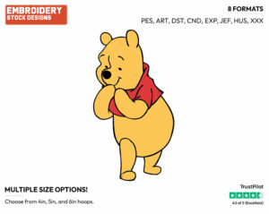 Curious Winnie - Winnie the Pooh - Winnie the Pooh - Disney Embroidery Design in 3 sizes & 8 formats