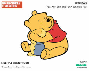 Hugging Honeypot - Winnie the Pooh - Winnie the Pooh - Disney Embroidery Design in 3 sizes & 8 formats