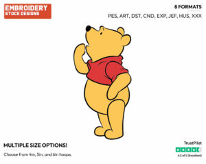 Confused Winnie - Winnie the Pooh - Winnie the Pooh - Disney Embroidery Design in 3 sizes & 8 formats