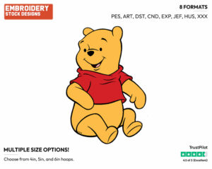 Winnie The Pooh - Winnie the Pooh - Winnie the Pooh - Disney Embroidery Design in 3 sizes & 8 formats