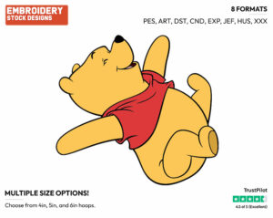 Playful Winnie - Winnie the Pooh - Winnie the Pooh - Disney Embroidery Design in 3 sizes & 8 formats
