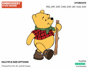 Hiking - Winnie the Pooh - Winnie the Pooh - Disney Embroidery Design in 3 sizes & 8 formats