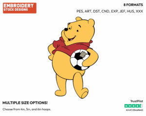 Winnie The Pooh, Soccer Ball - Winnie the Pooh - Winnie the Pooh - Disney Embroidery Design in 3 sizes & 8 formats