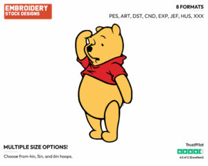 Winnie - Winnie the Pooh - Winnie the Pooh - Disney Embroidery Design in 3 sizes & 8 formats