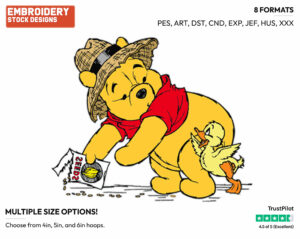Winnie, Duckling - Winnie the Pooh - Winnie the Pooh - Disney Embroidery Design in 3 sizes & 8 formats