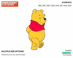Winnie - Winnie the Pooh - Winnie the Pooh - Disney Embroidery Design in 3 sizes & 8 formats
