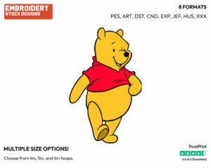 Winnie - Winnie the Pooh - Winnie the Pooh - Disney Embroidery Design in 3 sizes & 8 formats