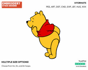 Thoughtful Winnie - Winnie the Pooh - Winnie the Pooh - Disney Embroidery Design in 3 sizes & 8 formats