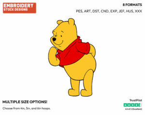 Winnie - Winnie the Pooh - Winnie the Pooh - Disney Embroidery Design in 3 sizes & 8 formats