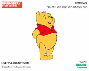 Winnie - Winnie the Pooh - Winnie the Pooh - Disney Embroidery Design in 3 sizes & 8 formats