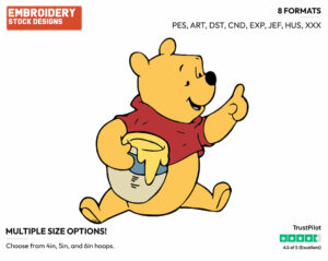 Winnie The Pooh, Honey Pot - Winnie the Pooh - Winnie the Pooh - Disney Embroidery Design in 3 sizes & 8 formats