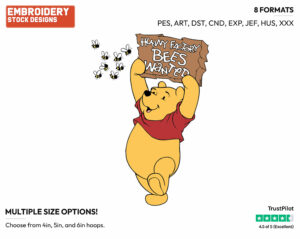 Winnie The Pooh, Bees - Winnie the Pooh - Winnie the Pooh - Disney Embroidery Design in 3 sizes & 8 formats