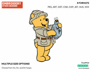 Winnie The Pooh On Safari - Winnie the Pooh - Winnie the Pooh - Disney Embroidery Design in 3 sizes & 8 formats