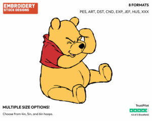 Thinking - Winnie the Pooh - Winnie the Pooh - Disney Embroidery Design in 3 sizes & 8 formats