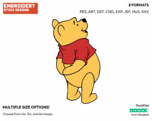 Looking Up - Winnie the Pooh - Winnie the Pooh - Disney Embroidery Design in 3 sizes & 8 formats