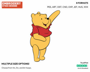 Winnie The Pooh - Winnie the Pooh - Winnie the Pooh - Disney Embroidery Design in 3 sizes & 8 formats