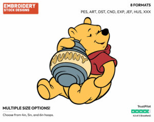 Pooh, Honey Pot - Winnie the Pooh - Winnie the Pooh - Disney Embroidery Design in 3 sizes & 8 formats