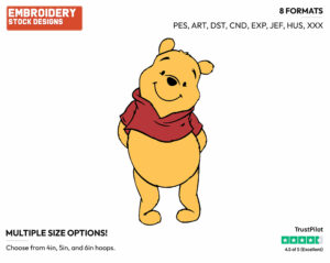 Winnie The Pooh - Winnie the Pooh - Winnie the Pooh - Disney Embroidery Design in 3 sizes & 8 formats