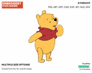 Winnie The Pooh - Winnie the Pooh - Winnie the Pooh - Disney Embroidery Design in 3 sizes & 8 formats