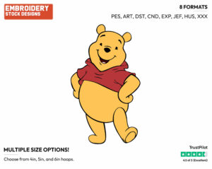 Winnie - Winnie the Pooh - Winnie the Pooh - Disney Embroidery Design in 3 sizes & 8 formats