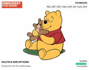 Winnie The Pooh, Teddy Bear - Winnie the Pooh - Winnie the Pooh - Disney Embroidery Design in 3 sizes & 8 formats