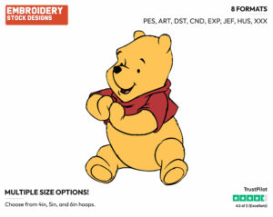 Clapping Hands - Winnie the Pooh - Winnie the Pooh - Disney Embroidery Design in 3 sizes & 8 formats