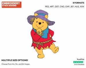 Scarecrow Winnie - Winnie the Pooh - Winnie the Pooh - Disney Embroidery Design in 3 sizes & 8 formats