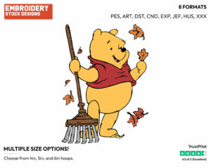 Winnie The Pooh, Rake - Winnie the Pooh - Winnie the Pooh - Disney Embroidery Design in 3 sizes & 8 formats
