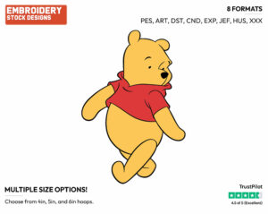 Walking - Winnie the Pooh - Winnie the Pooh - Disney Embroidery Design in 3 sizes & 8 formats
