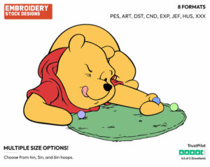 Playing Marbles - Winnie the Pooh - Winnie the Pooh - Disney Embroidery Design in 3 sizes & 8 formats