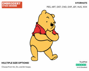 Sceptical Winnie The Pooh - Winnie the Pooh - Winnie the Pooh - Disney Embroidery Design in 3 sizes & 8 formats