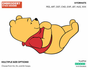 Winnie - Winnie the Pooh - Winnie the Pooh - Disney Embroidery Design in 3 sizes & 8 formats