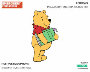 Winnie, Book - Winnie the Pooh - Winnie the Pooh - Disney Embroidery Design in 3 sizes & 8 formats