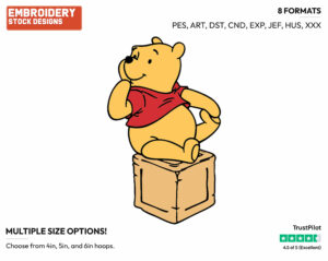 Winnie - Winnie the Pooh - Winnie the Pooh - Disney Embroidery Design in 3 sizes & 8 formats