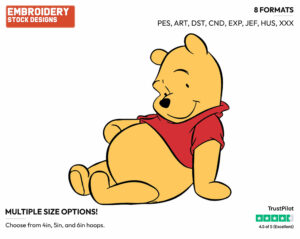 Winnie - Winnie the Pooh - Winnie the Pooh - Disney Embroidery Design in 3 sizes & 8 formats