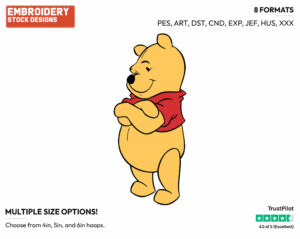 Winnie - Winnie the Pooh - Winnie the Pooh - Disney Embroidery Design in 3 sizes & 8 formats