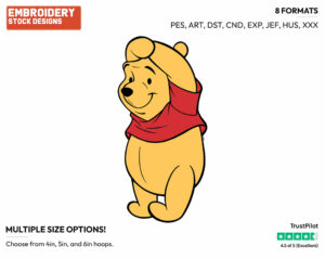 Winnie - Winnie the Pooh - Winnie the Pooh - Disney Embroidery Design in 3 sizes & 8 formats