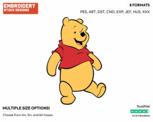 Winnie - Winnie the Pooh - Winnie the Pooh - Disney Embroidery Design in 3 sizes & 8 formats