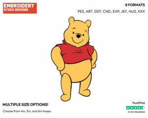 Winnie - Winnie the Pooh - Winnie the Pooh - Disney Embroidery Design in 3 sizes & 8 formats