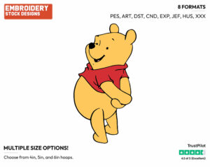 Winnie - Winnie the Pooh - Winnie the Pooh - Disney Embroidery Design in 3 sizes & 8 formats