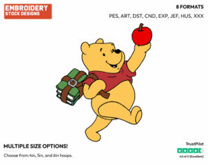 Walking To School - Winnie the Pooh - Winnie the Pooh - Disney Embroidery Design in 3 sizes & 8 formats