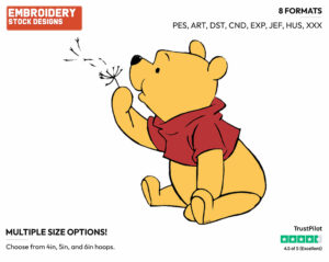 Blowing On Dandelion Fuzz - Winnie the Pooh - Winnie the Pooh - Disney Embroidery Design in 3 sizes & 8 formats