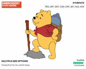Hiking - Winnie the Pooh - Winnie the Pooh - Disney Embroidery Design in 3 sizes & 8 formats