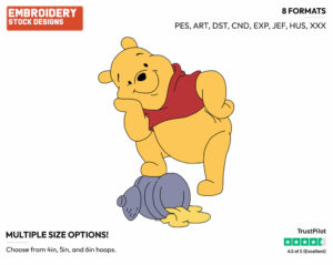 Standing On Honey Pot - Winnie the Pooh - Winnie the Pooh - Disney Embroidery Design in 3 sizes & 8 formats