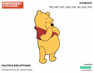Cute Winnie The Pooh - Winnie the Pooh - Winnie the Pooh - Disney Embroidery Design in 3 sizes & 8 formats