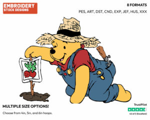 Gardening - Winnie the Pooh - Winnie the Pooh - Disney Embroidery Design in 3 sizes & 8 formats