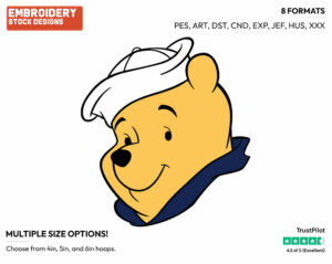 Sailor Winnie The Pooh - Winnie the Pooh - Winnie the Pooh - Disney Embroidery Design in 3 sizes & 8 formats