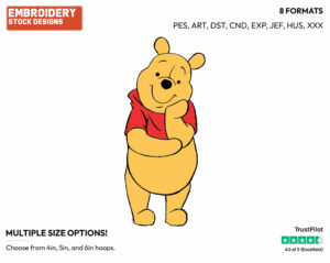 Winnie The Pooh - Winnie the Pooh - Winnie the Pooh - Disney Embroidery Design in 3 sizes & 8 formats