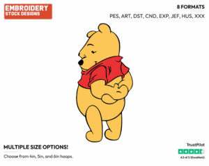 Winnie Back View - Winnie the Pooh - Winnie the Pooh - Disney Embroidery Design in 3 sizes & 8 formats