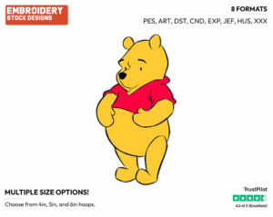 Hungry Winnie - Winnie the Pooh - Winnie the Pooh - Disney Embroidery Design in 3 sizes & 8 formats